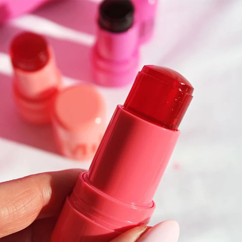 Jelly Lipstick, Moisturized Blusher Rouge Cream Shimmer Powder Blusher