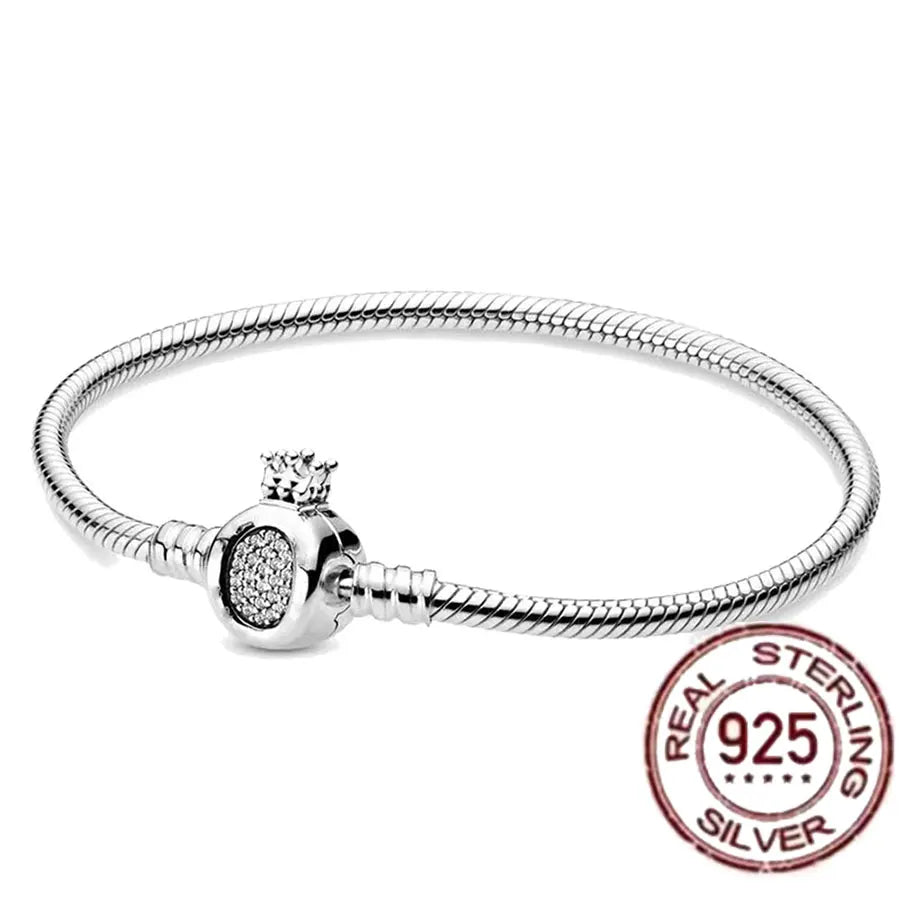 925 fine heart-shaped snake bone bracelet for women