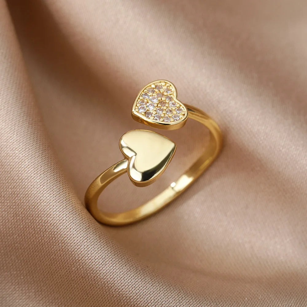Rings For Women Stainless Steel Gold Aesthetic Jewlery