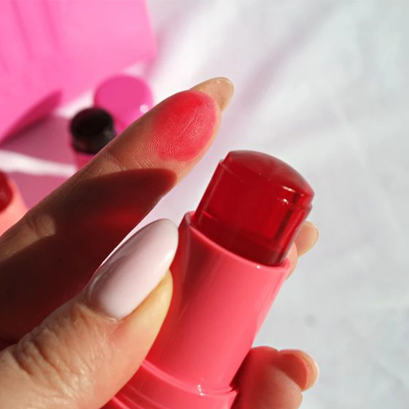 Jelly Lipstick, Moisturized Blusher Rouge Cream Shimmer Powder Blusher