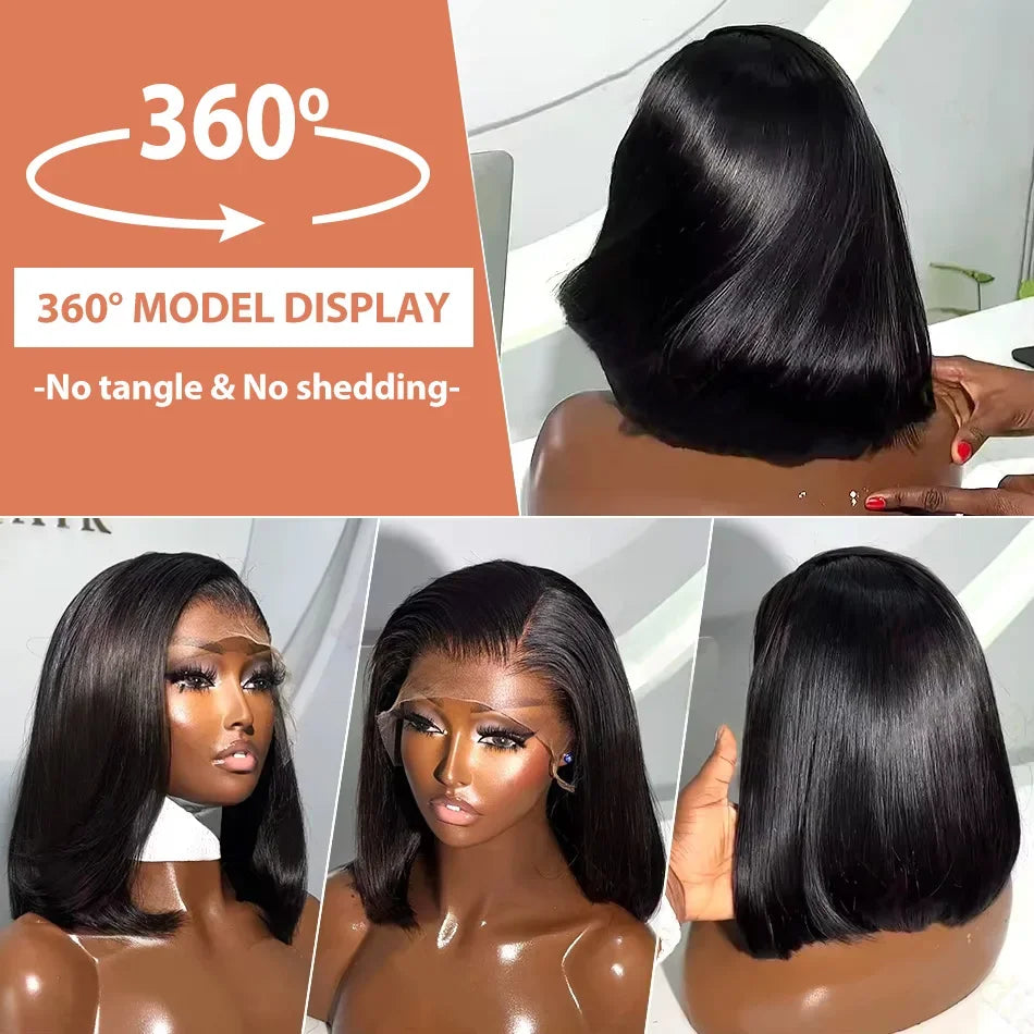 LUISA - Straight Short Bob Wig 100 Human Hair