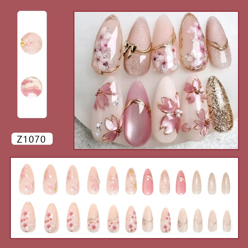 Nails Almond Shaped Press on Nails - 24pcs