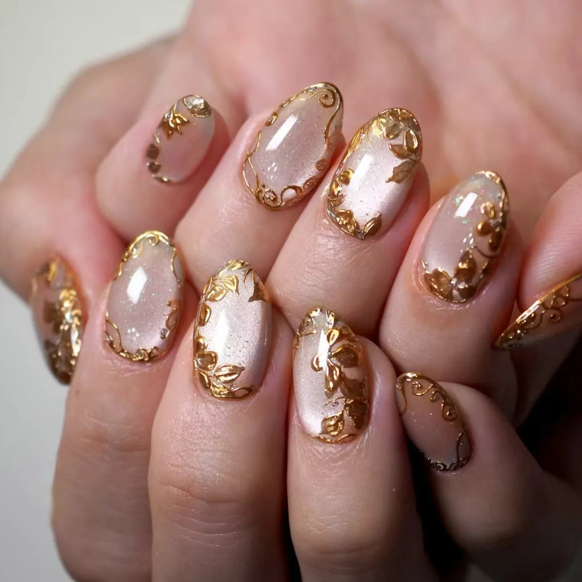 Cat Eye French Sheer Manicure Tip Art 3D Acrylic Nails