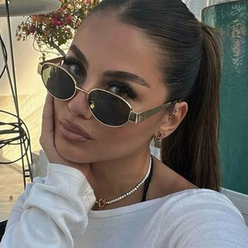 Fashion Oval Retro Sunglasses Women