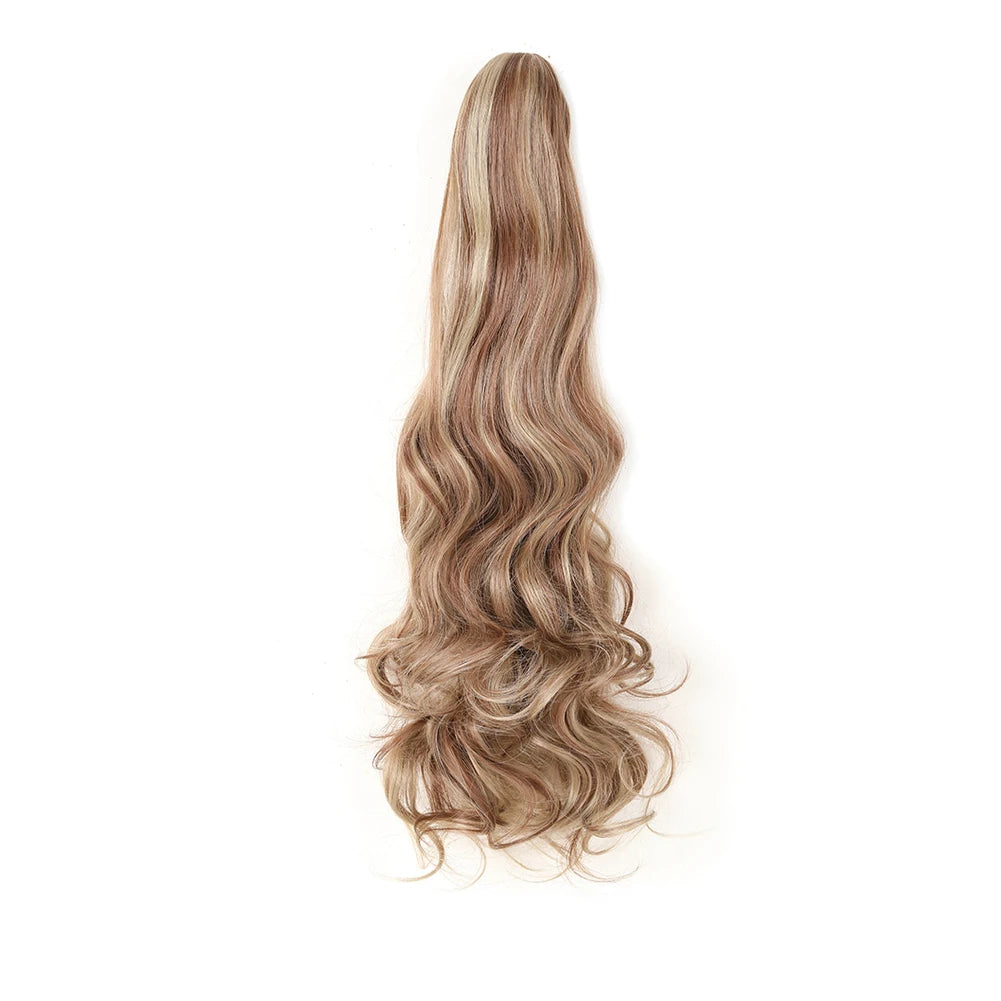 Ponytail Extension Synthetic Claw Clip in Hairpiece Curly Wavy.