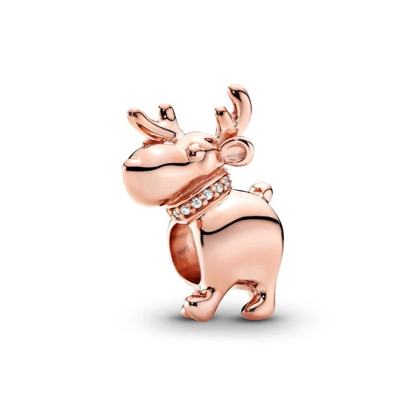Hot Sale Rose Gold Charm Beads Fit Original 925 Silver Bracelet Women Jewelry
