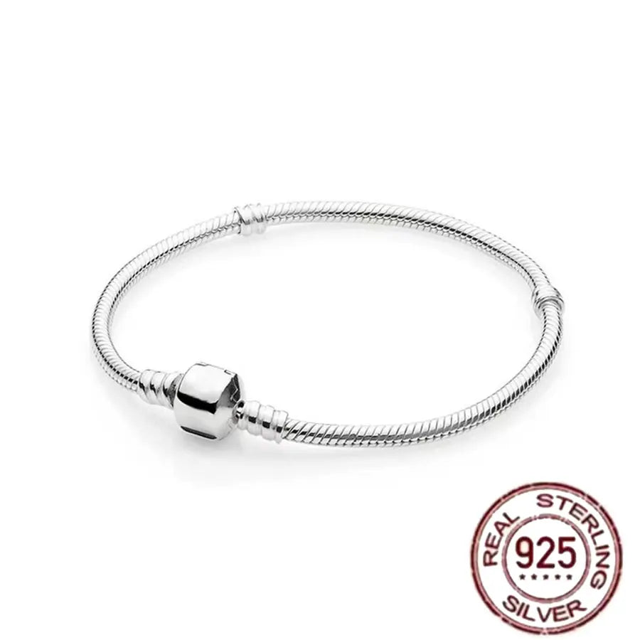 925 fine heart-shaped snake bone bracelet for women