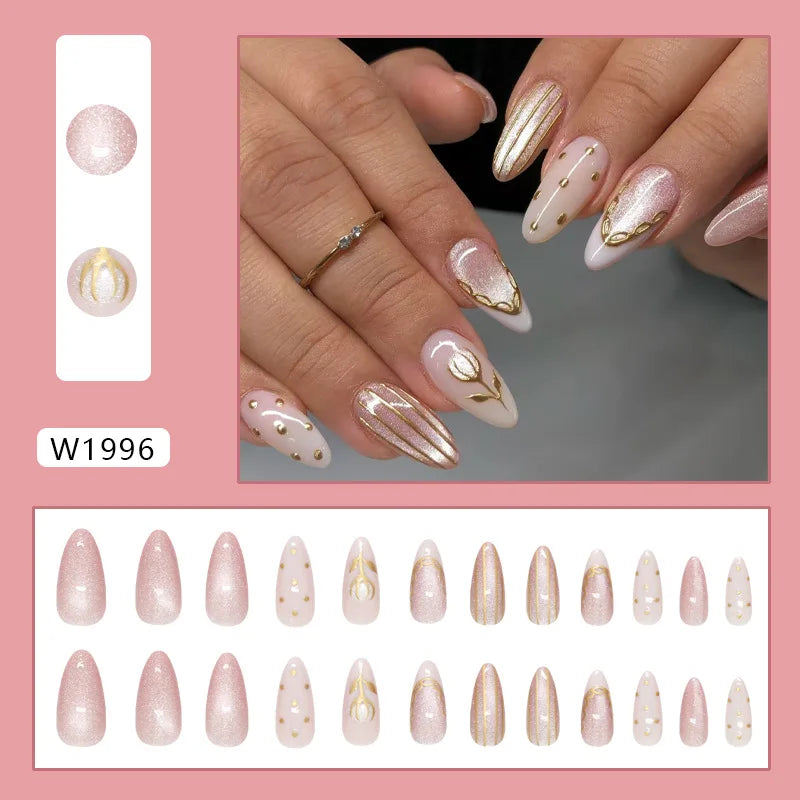 Nails Almond Shaped Press on Nails - 24pcs