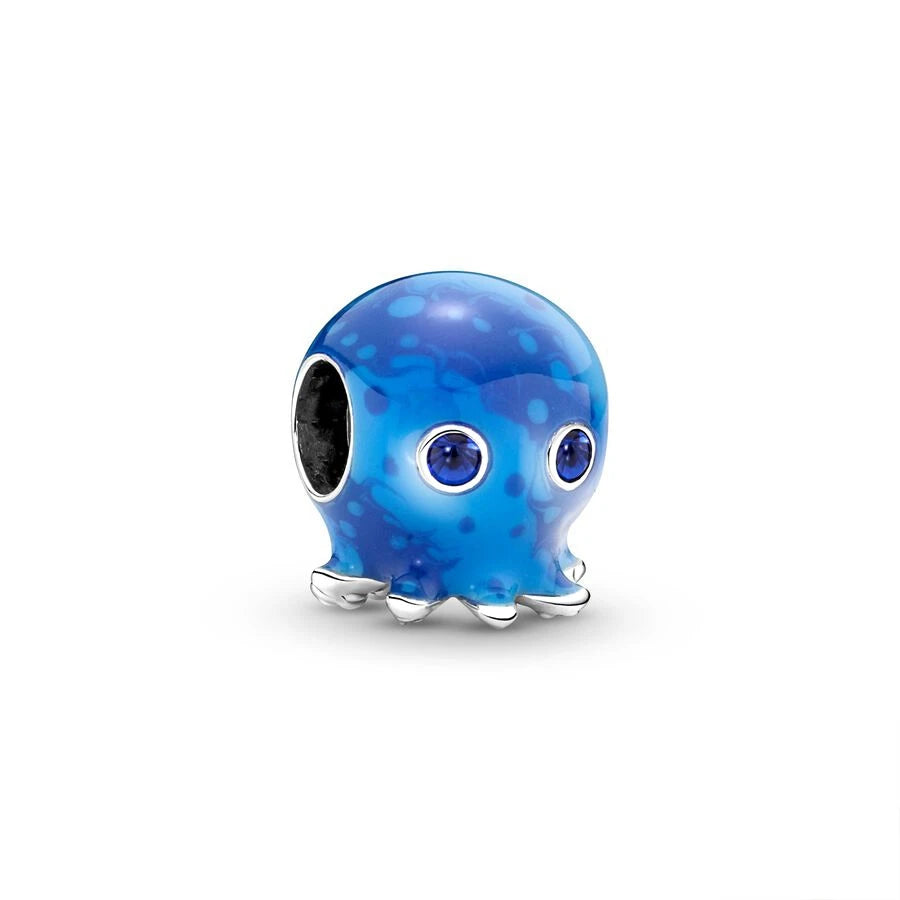 Blue Marine Organism Series Charm Jewelry Fit Original 925 Sterling Silver