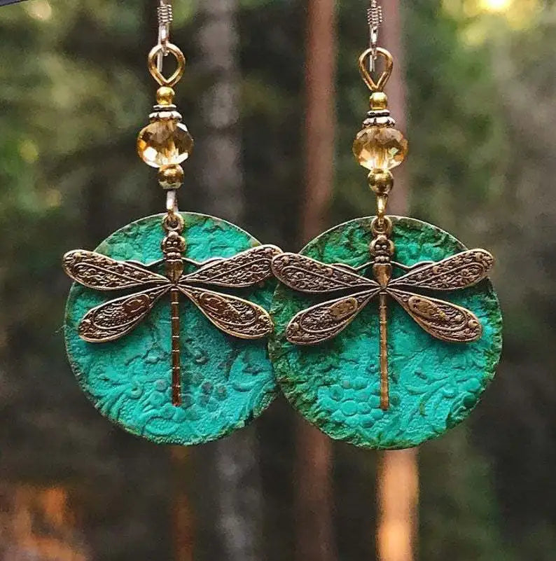 Vintage Boho Sunflower Earrings Drop