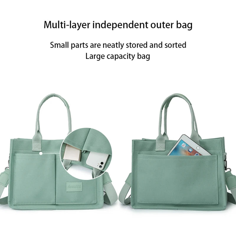 Tote Bag Multiple Outer Pocket Women&