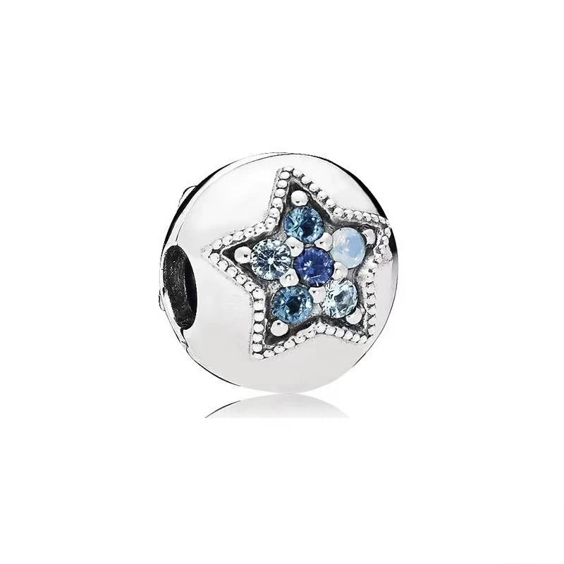 Blue Marine Organism Series Charm Jewelry Fit Original 925 Sterling Silver