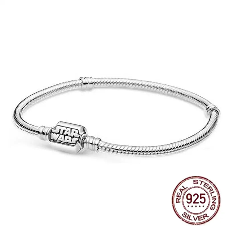 925 fine heart-shaped snake bone bracelet for women
