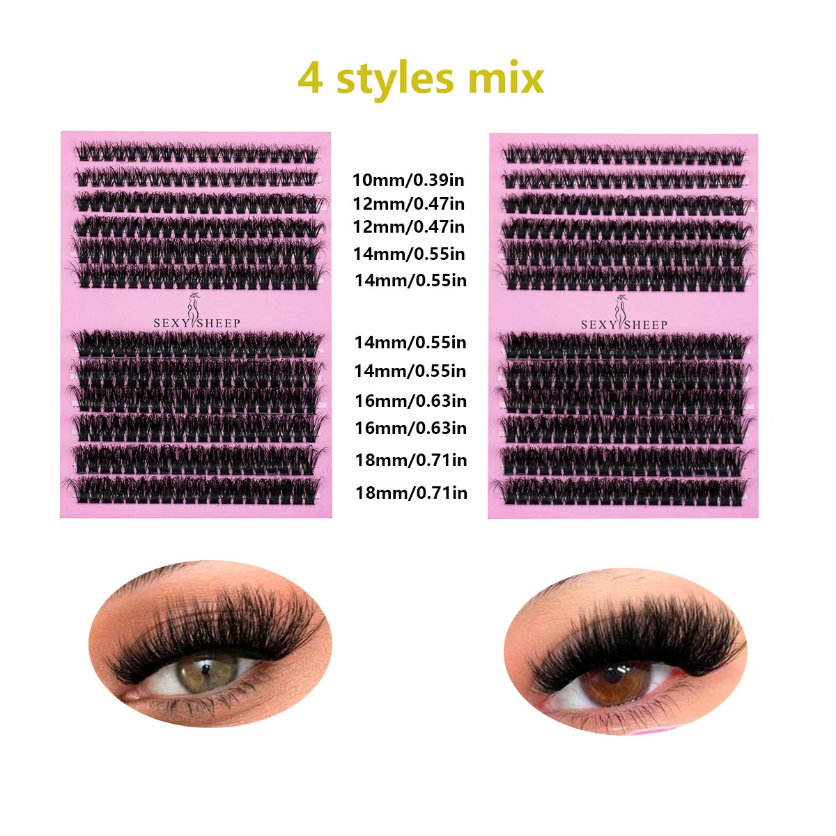 Eyelashes Extensions Individual Lashes Cluster Natural Segmented