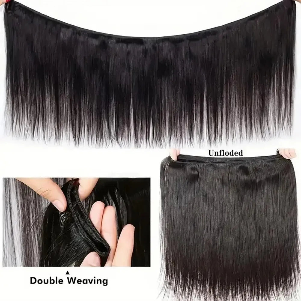 Straight Human Hair Bundles 100% Human Hair Extensions