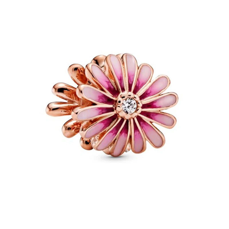 Hot Sale Rose Gold Charm Beads Fit Original 925 Silver Bracelet Women Jewelry