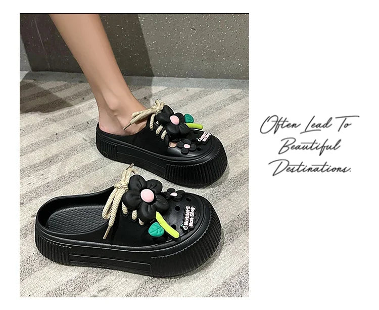 Women Slippers Cute Decoration Platform Sandals