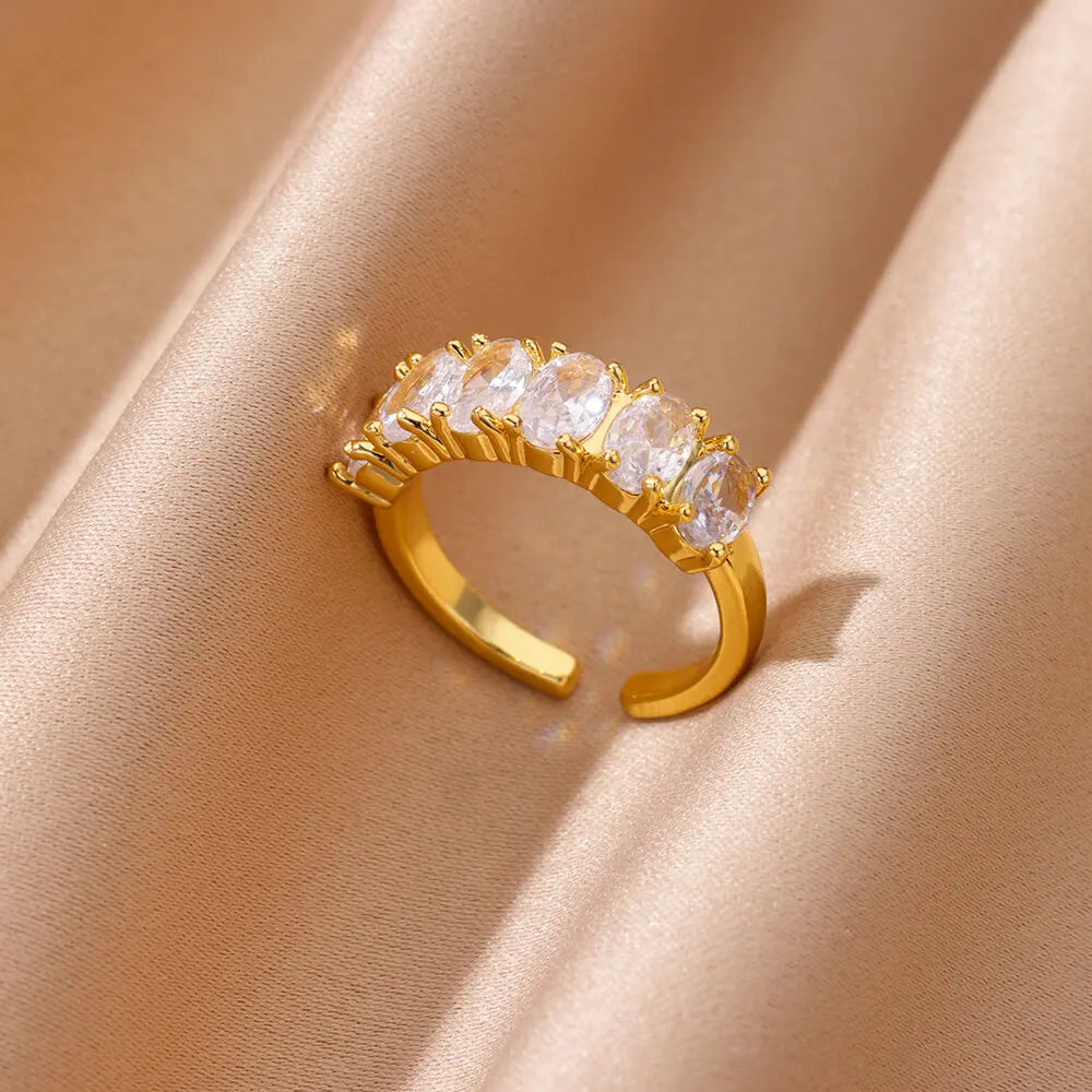 Rings For Women Stainless Steel Gold Aesthetic Jewlery