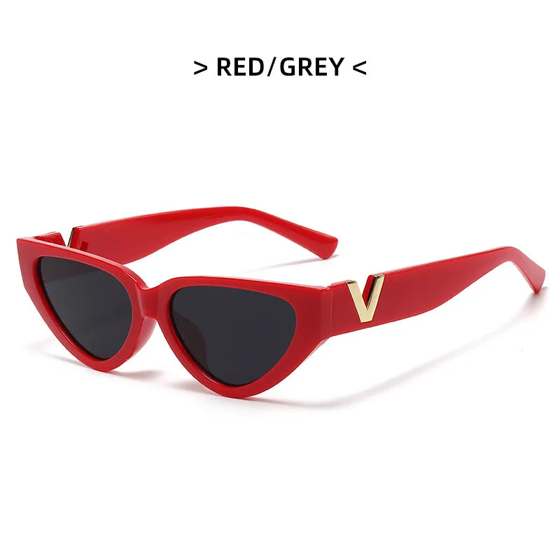 Glamour Women Brand Sunglasses Fashion V Designer Glasses Cat Eye Stylish