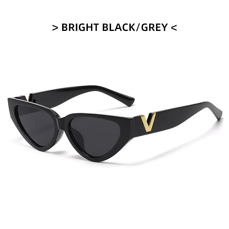 Glamour Women Brand Sunglasses Fashion V Designer Glasses Cat Eye Stylish