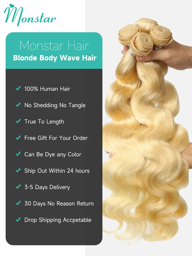 Blonde Hair Extension Brazilian Hair Weave Bundles Human Hair