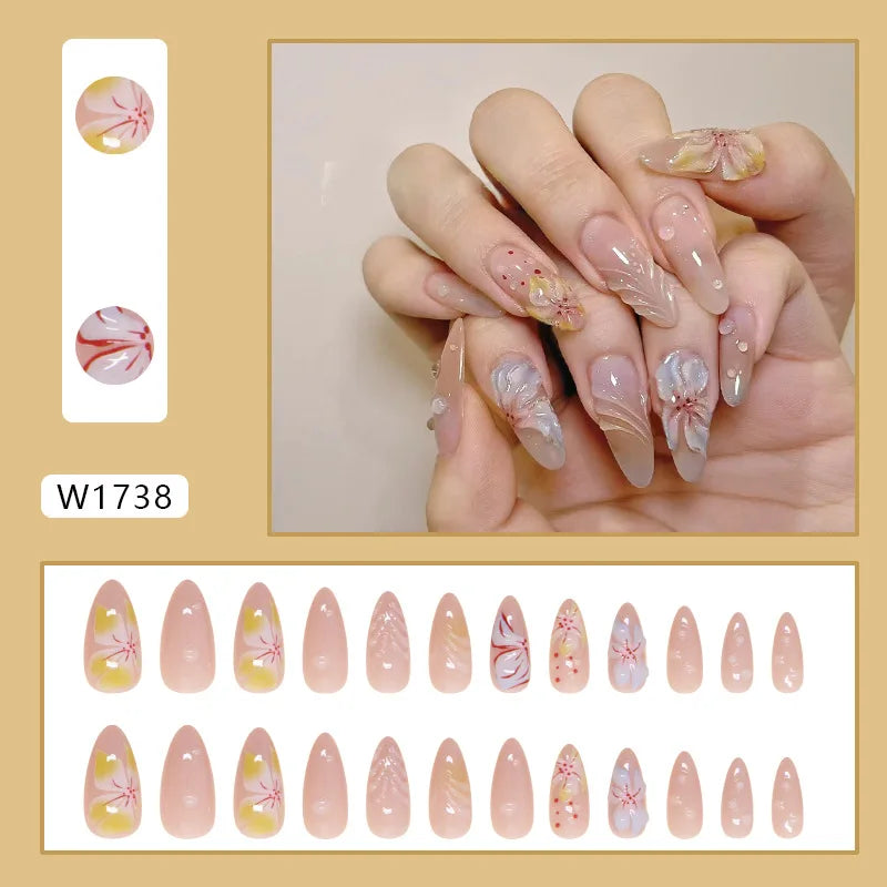 Nails Almond Shaped Press on Nails - 24pcs