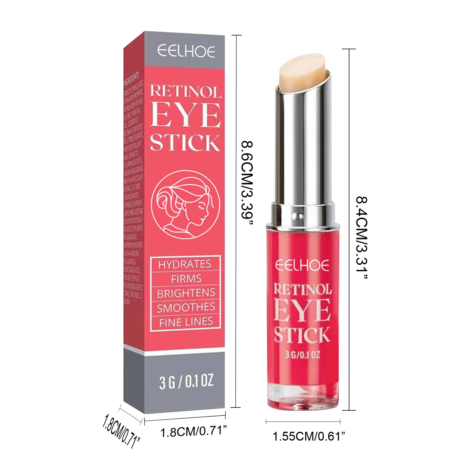 Retinol Eye Cream Stick Lightening Dark Circles Anti-Puffiness Smooth Brightening Moisturizing Firming Under Eye