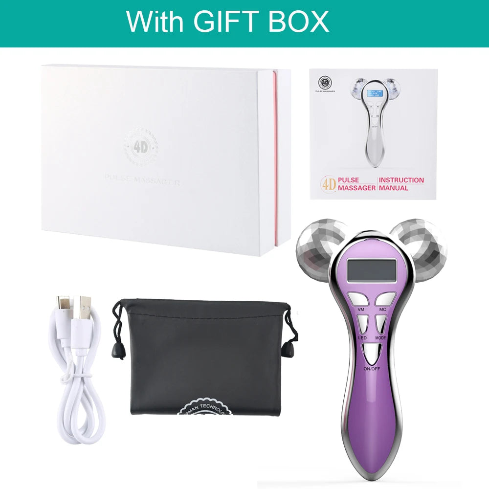 Face Microcurrent Vibration Facial V Lifting Massage Devices 4D