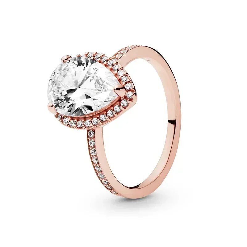 Exquisite 925 sterling silver rose gold women&