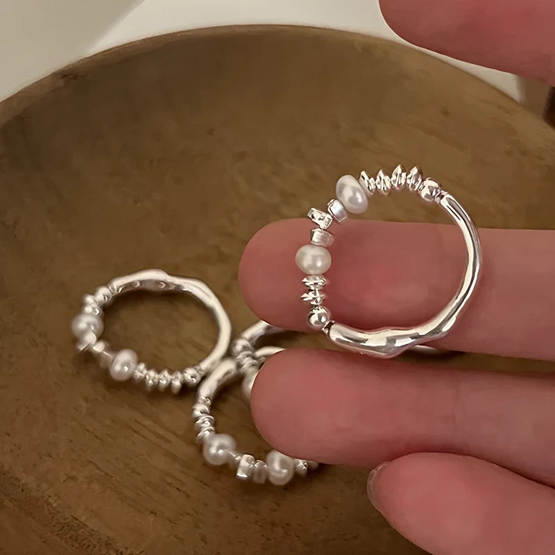 925 Sterling Silver Rings for Women Freshwater Pearl