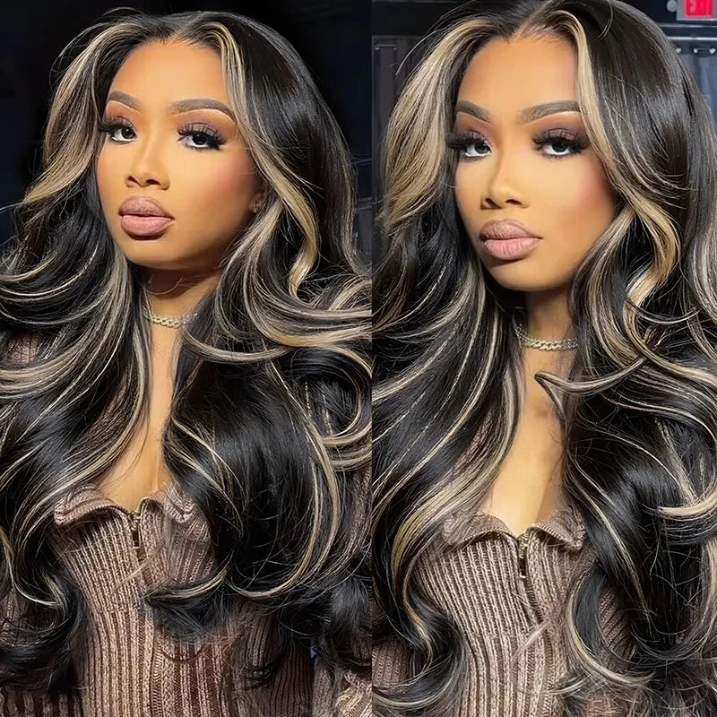 SAONA - Body Wave Wig Human Ombre Blonde Highlight Brazilian Hair