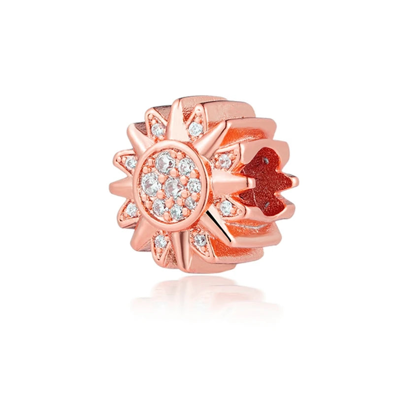 Hot Sale Rose Gold Charm Beads Fit Original 925 Silver Bracelet Women Jewelry
