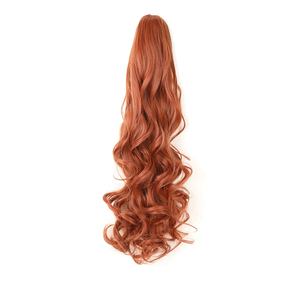 Ponytail Extension Synthetic Claw Clip in Hairpiece Curly Wavy.