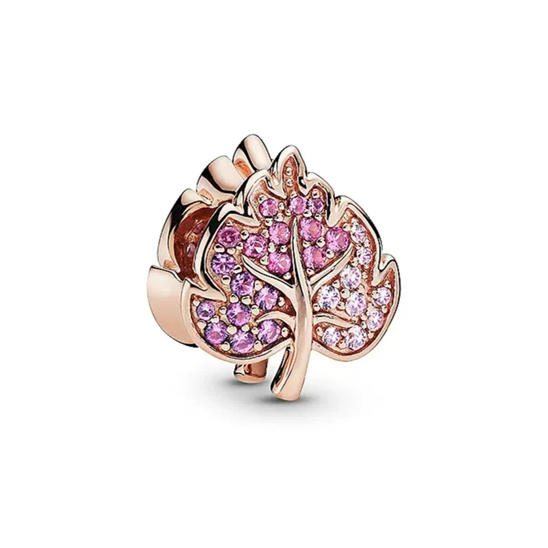 Hot Sale Rose Gold Charm Beads Fit Original 925 Silver Bracelet Women Jewelry