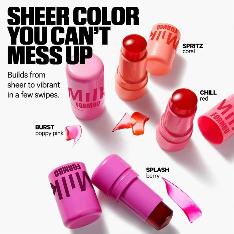 Jelly Lipstick, Moisturized Blusher Rouge Cream Shimmer Powder Blusher
