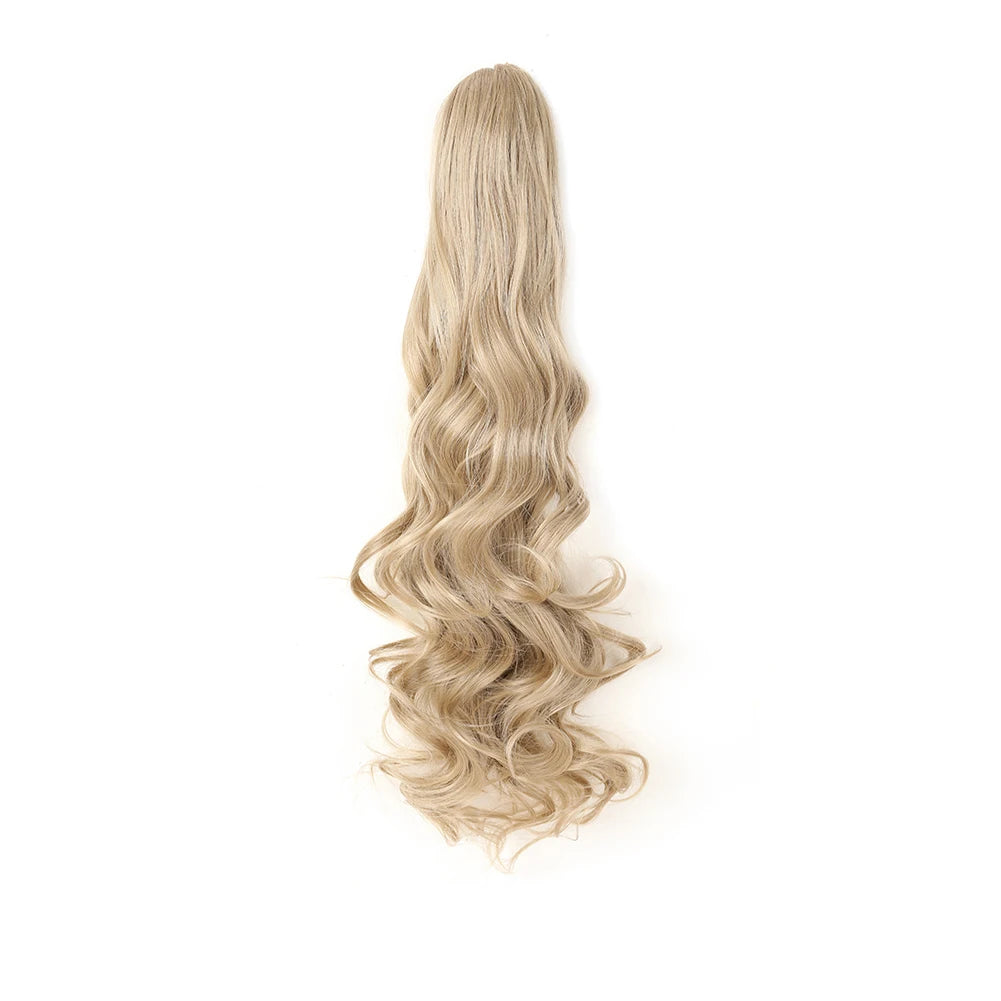 Ponytail Extension Synthetic Claw Clip in Hairpiece Curly Wavy.