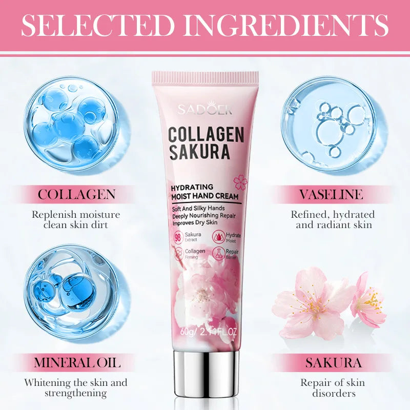 Sakura Collagen Hand Cream Moisturizing