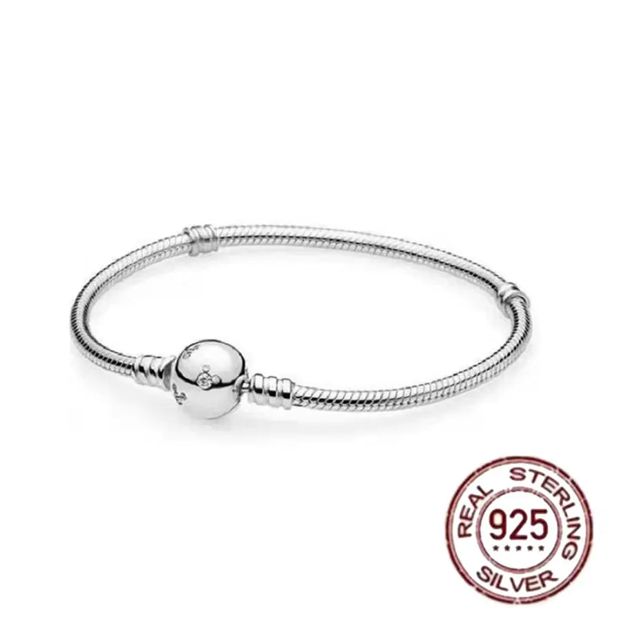 925 fine heart-shaped snake bone bracelet for women