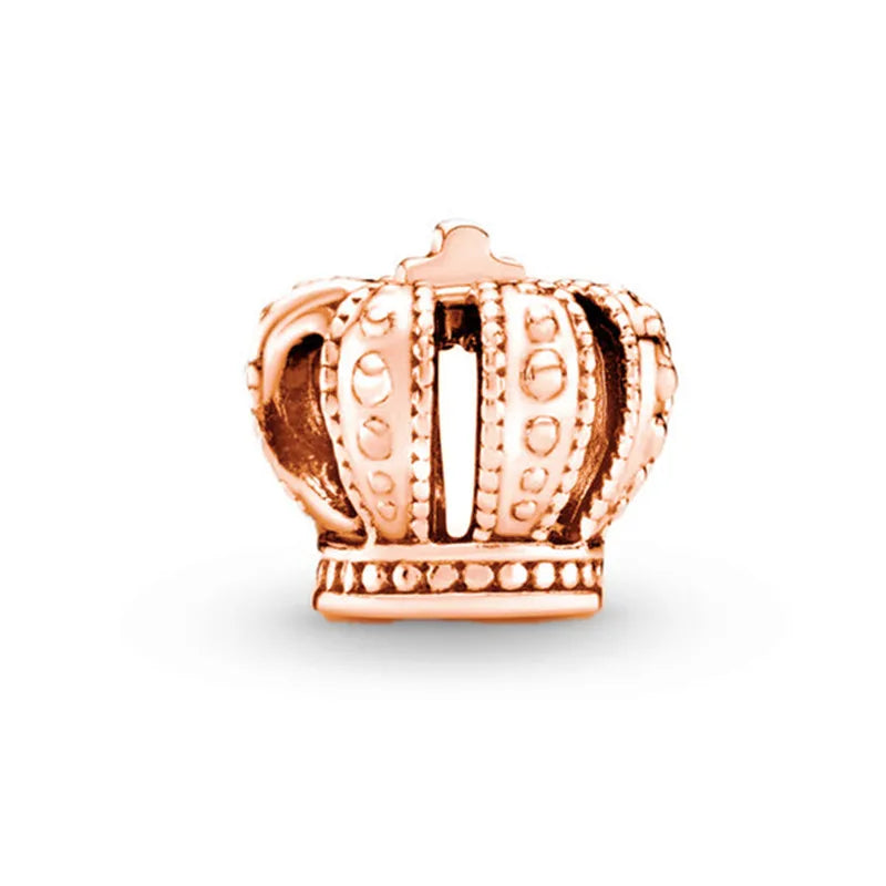 Hot Sale Rose Gold Charm Beads Fit Original 925 Silver Bracelet Women Jewelry