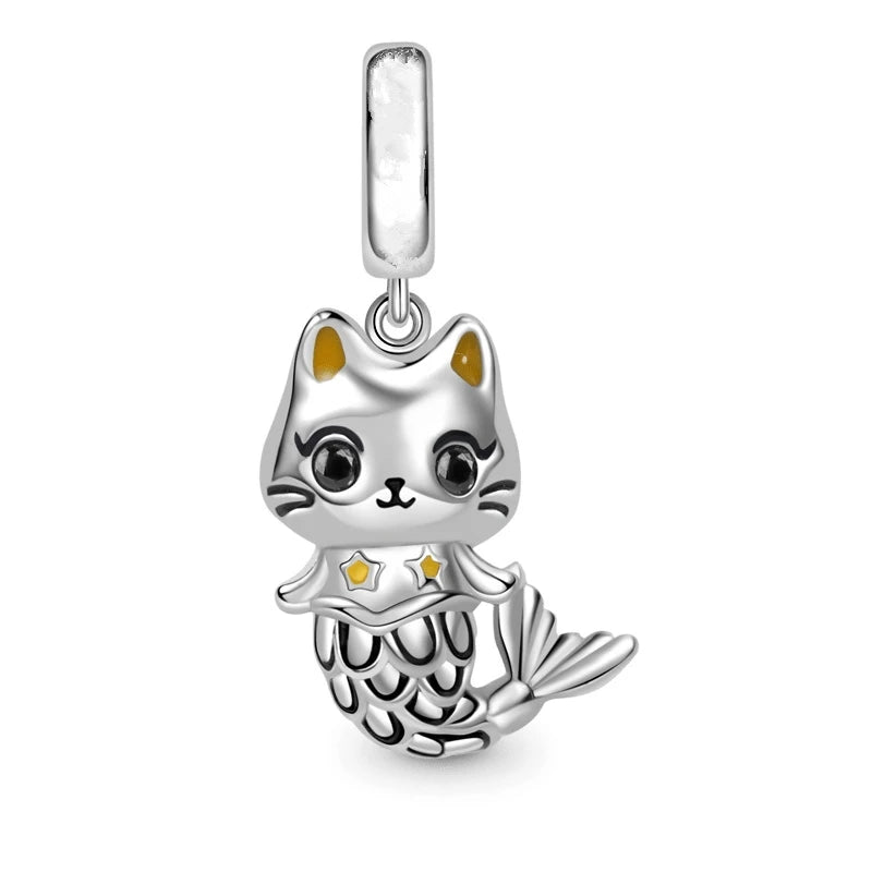 Blue Marine Organism Series Charm Jewelry Fit Original 925 Sterling Silver