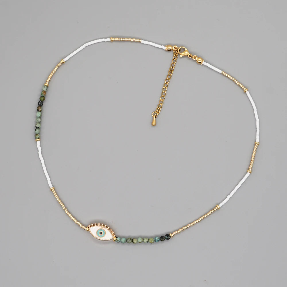Evil Eye Boho Necklace for Women - Fashion Jewelry