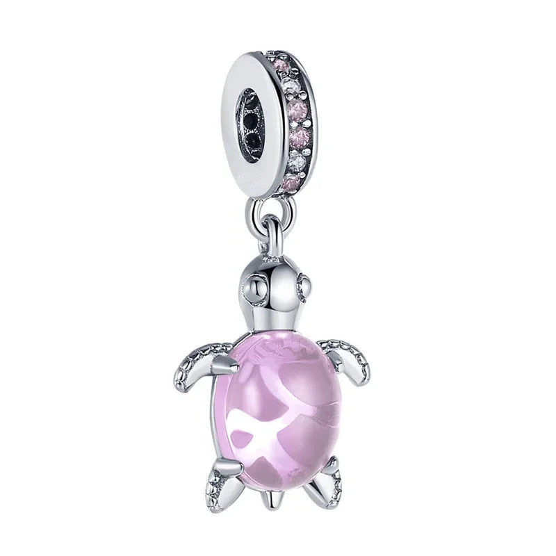 Blue Marine Organism Series Charm Jewelry Fit Original 925 Sterling Silver