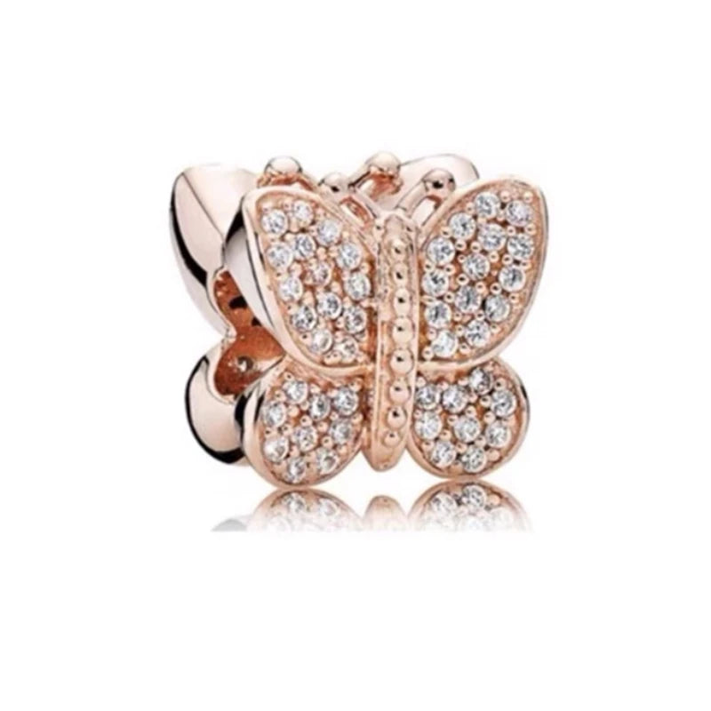 Hot Sale Rose Gold Charm Beads Fit Original 925 Silver Bracelet Women Jewelry