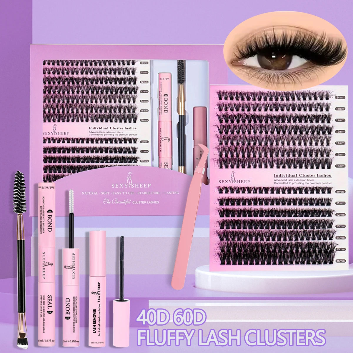 Eyelashes Extensions Individual Lashes Cluster Natural Segmented