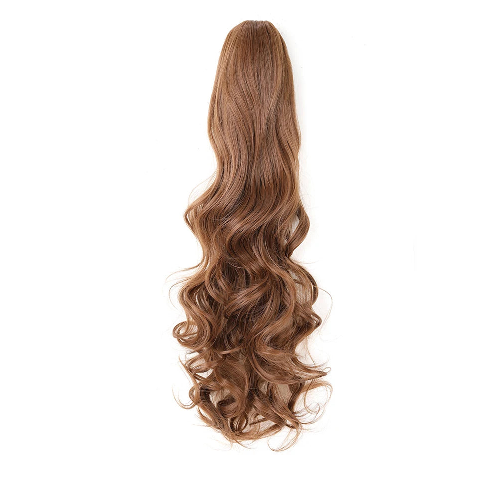 Ponytail Extension Synthetic Claw Clip in Hairpiece Curly Wavy.
