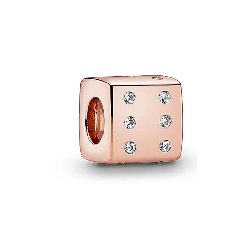 Hot Sale Rose Gold Charm Beads Fit Original 925 Silver Bracelet Women Jewelry