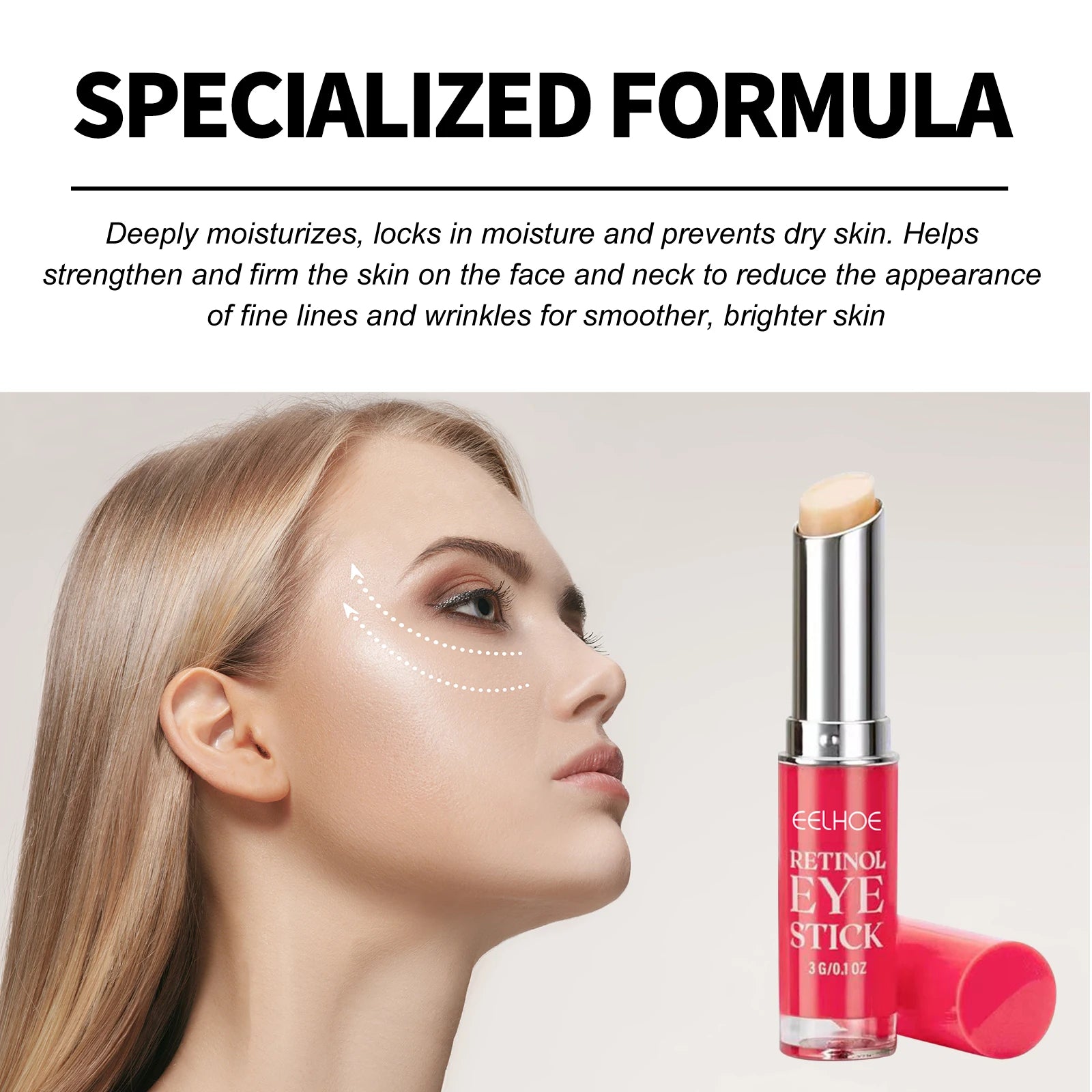 Retinol Eye Cream Stick Lightening Dark Circles Anti-Puffiness Smooth Brightening Moisturizing Firming Under Eye
