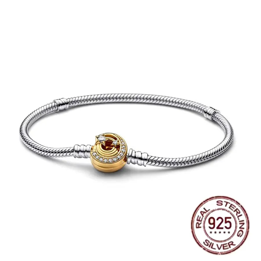 925 fine heart-shaped snake bone bracelet for women