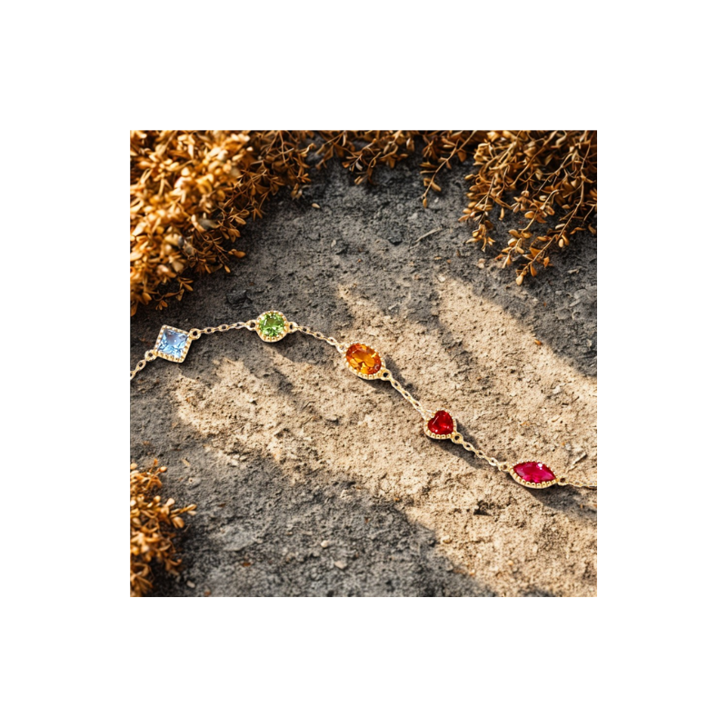 925 Sterling Silver Bracelet For Women Rainbow Zircon
