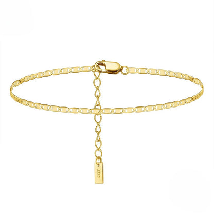 Sparkle Mirror Chain Anklets for Women 925 sterling steel